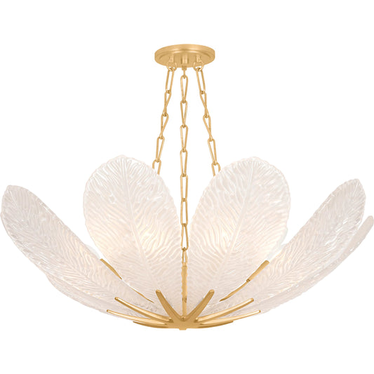 Galena Chandelier by Corbett in vintage gold leaf. Made from unique in a coastal style.