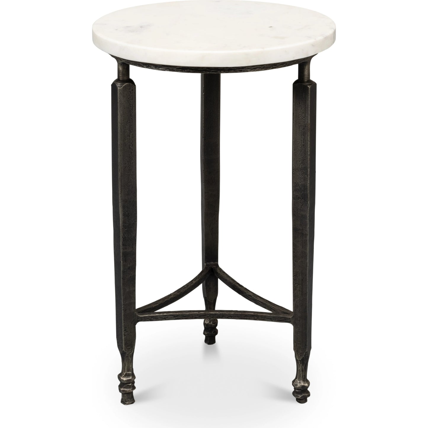 002 SI-1998613 | Additional Silo | Mykos Side Table by Sarreid Ltd. in white. Made from iron, banswara white marble in a modern style.