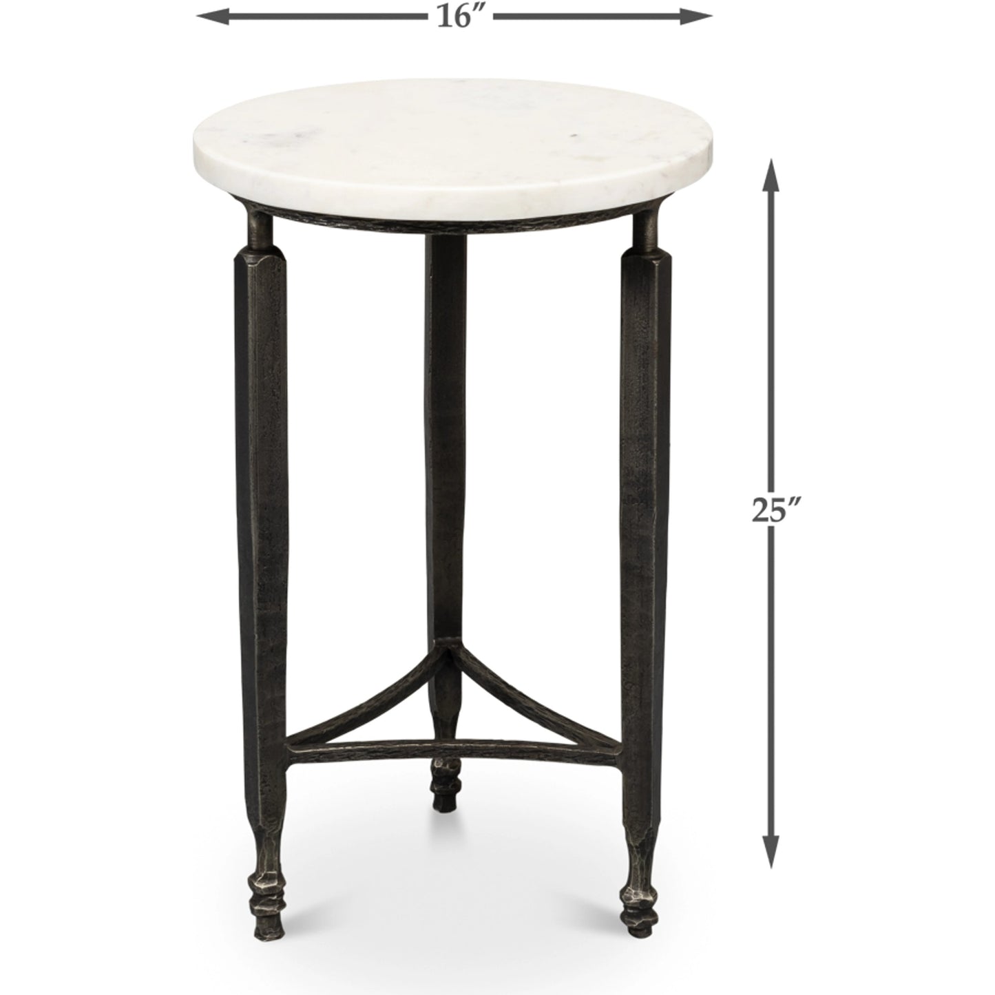 003 SI-1998613 | Additional Silo | Mykos Side Table by Sarreid Ltd. in white. Made from iron, banswara white marble in a modern style.