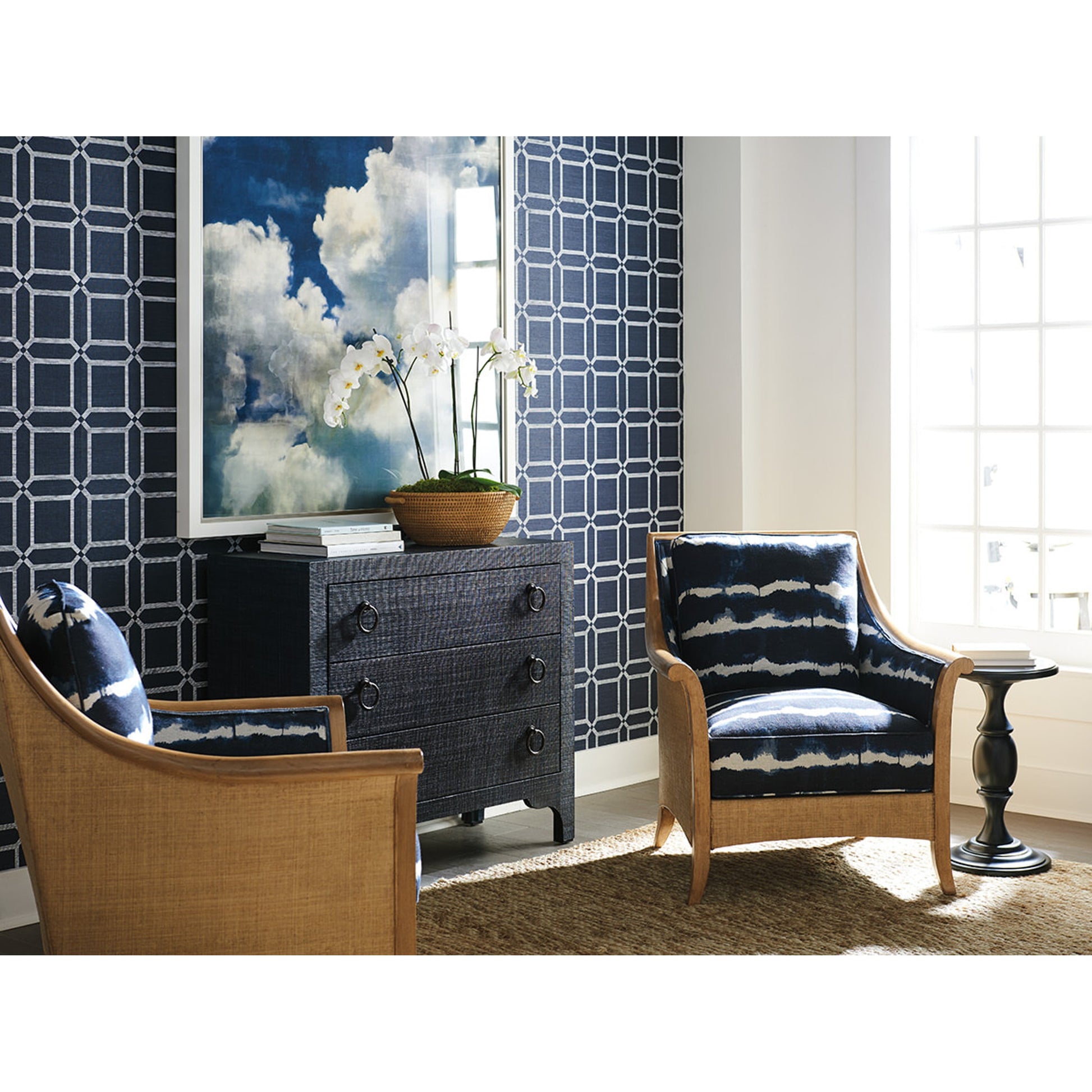 Nantucket Raffia Chair by Lexington in laguna sands (light). Made from unique in a coastal style.