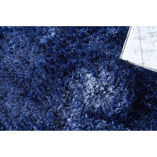 Sumo Shag 5381 Rug by Exquisite Rugs in navy. Made from polyester, microfiber in a unique style.