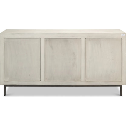 Bricka Three Door Sideboard by Sarreid Ltd. in grey. Made from mango wood in a transitional style.