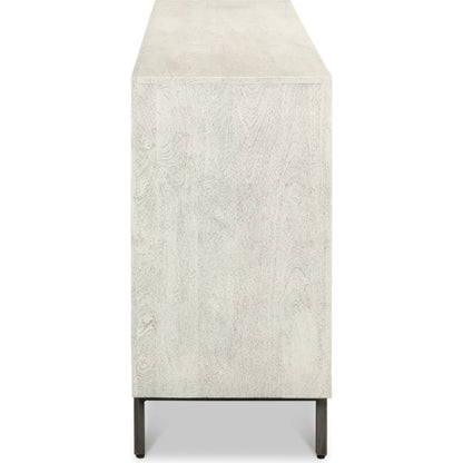 Bricka Three Door Sideboard by Sarreid Ltd. in grey. Made from mango wood in a transitional style.