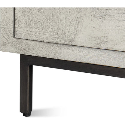 Bricka Three Door Sideboard by Sarreid Ltd. in grey. Made from mango wood in a transitional style.