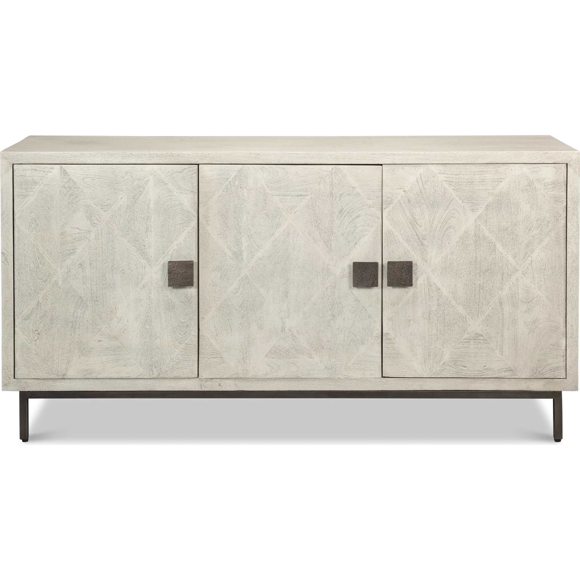 Bricka Three Door Sideboard by Sarreid Ltd. in grey. Made from mango wood in a transitional style.