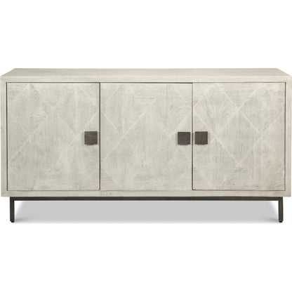 Bricka Three Door Sideboard by Sarreid Ltd. in grey. Made from mango wood in a transitional style.