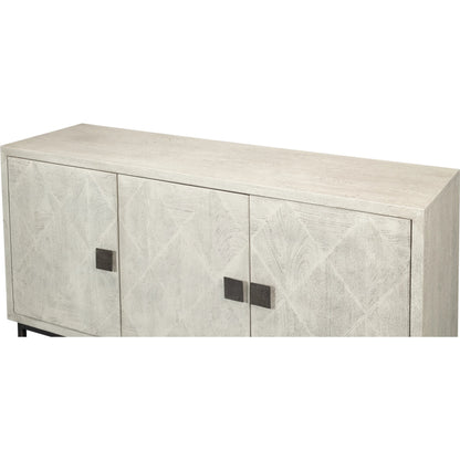 Bricka Three Door Sideboard by Sarreid Ltd. in grey. Made from mango wood in a transitional style.