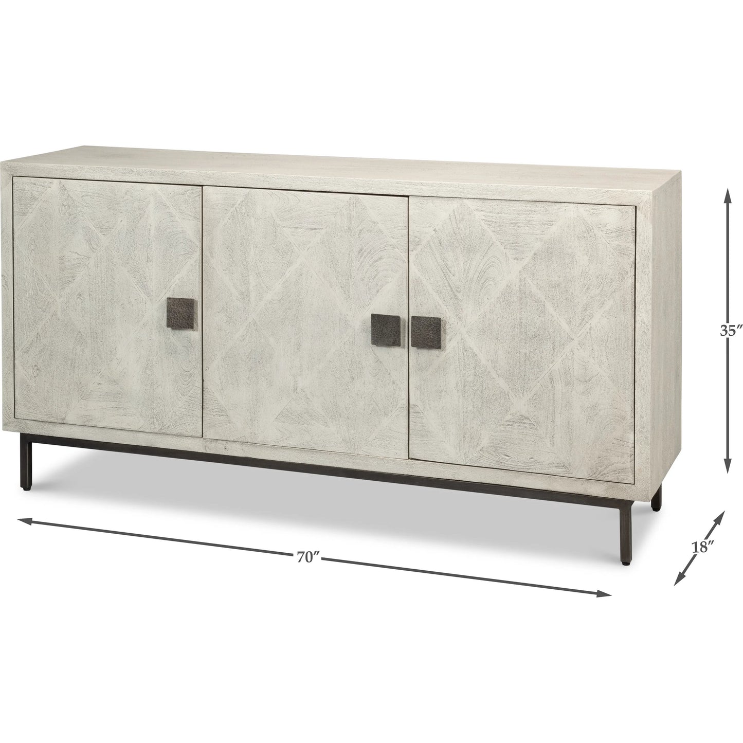 006 SI-2372461 | Additional Silo | Bricka Three Door Sideboard by Sarreid Ltd. in grey. Made from mango wood in a transitional style.