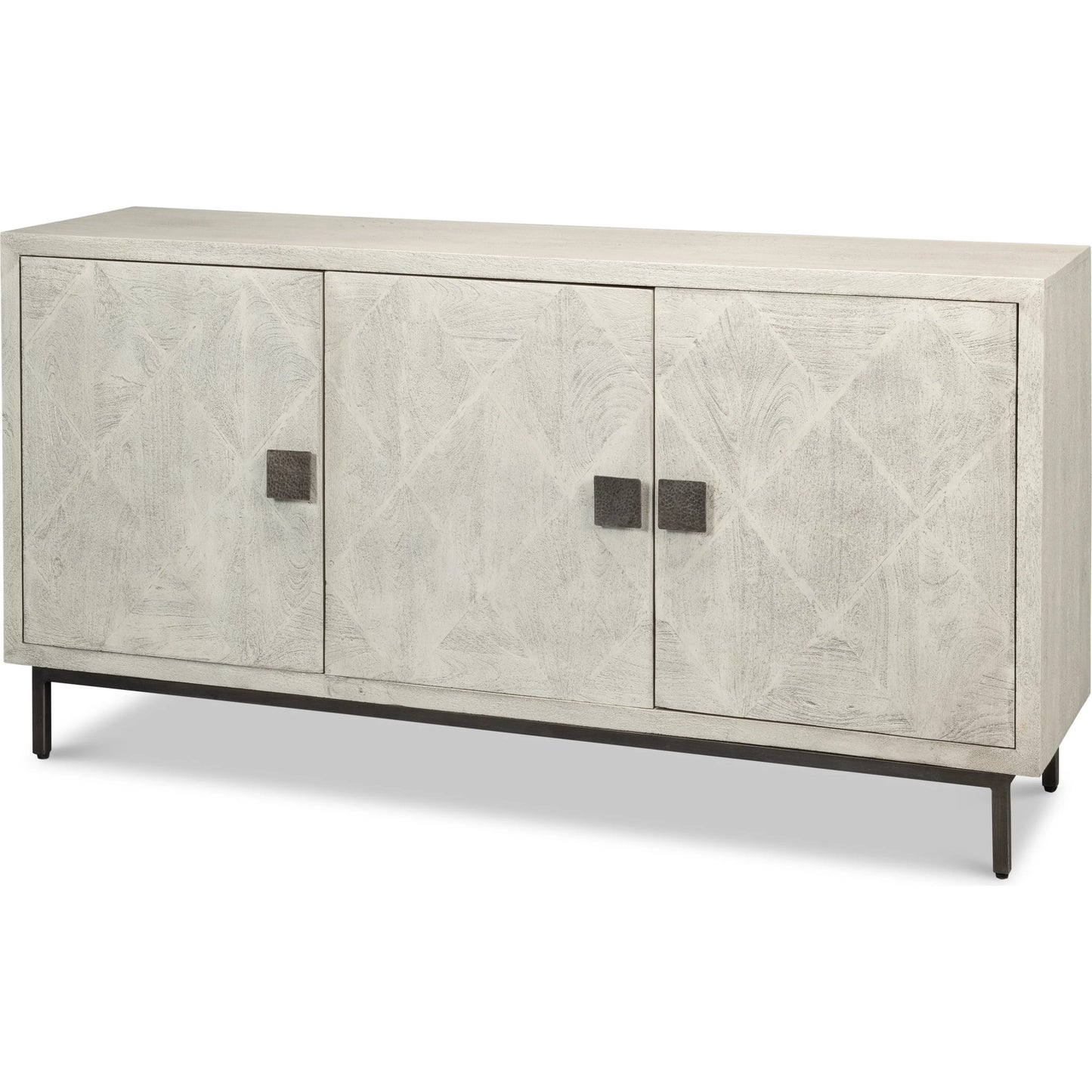 001 SI-2372461 | Primary Silo | Bricka Three Door Sideboard by Sarreid Ltd. in grey. Made from mango wood in a transitional style.
