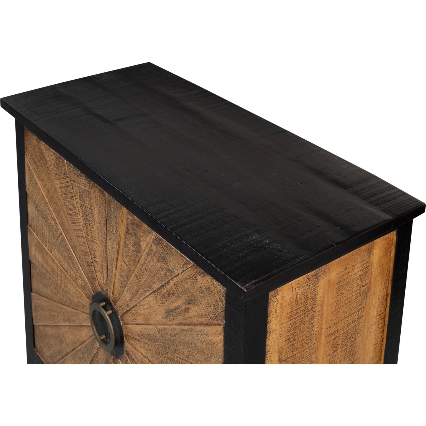 012 SI-2372475 | Closeup | Centrum Two Door Sideboard by Sarreid Ltd. in brown. Made from mango wood in a traditional style.
