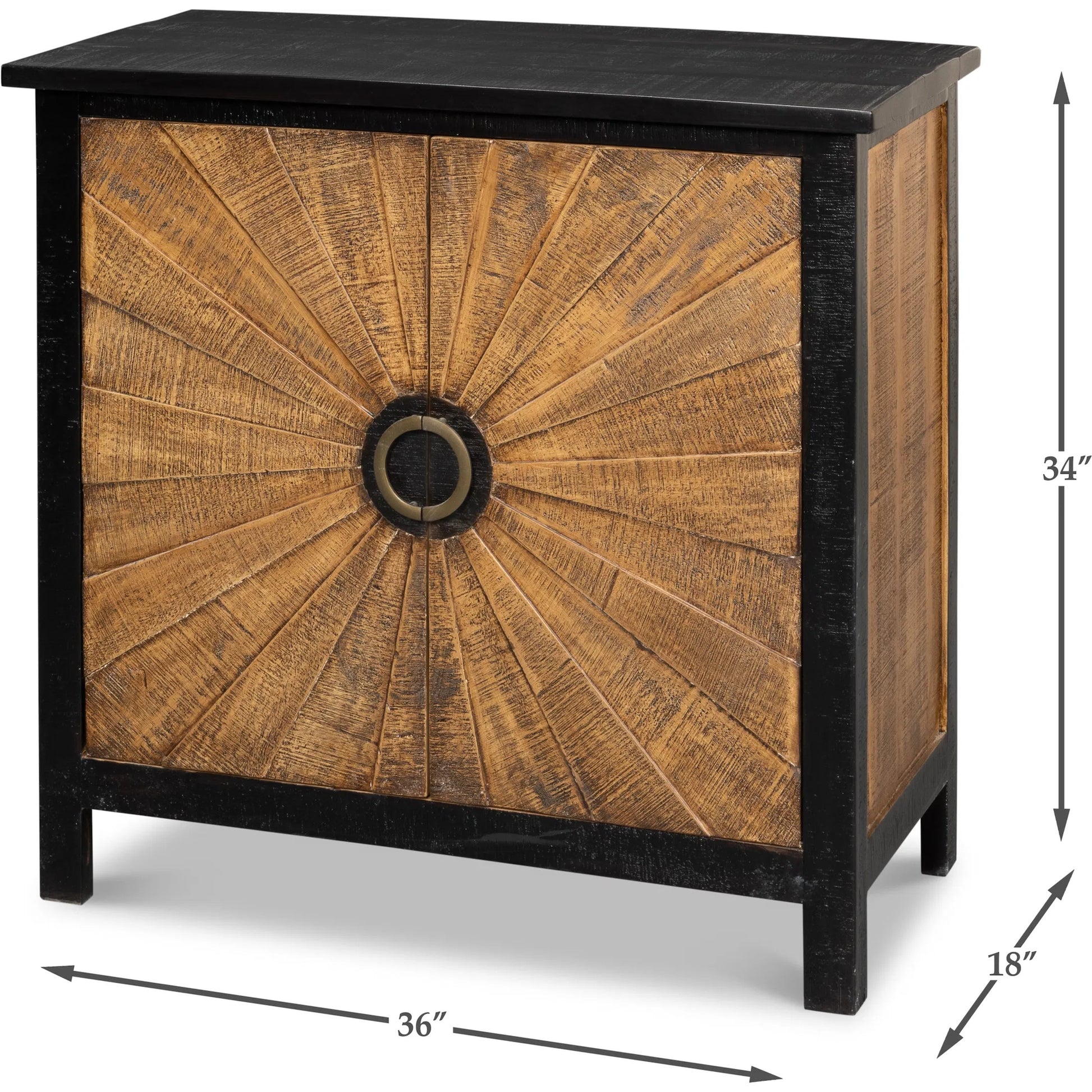 Centrum Two Door Sideboard by Sarreid Ltd. in brown. Made from mango wood in a traditional style.