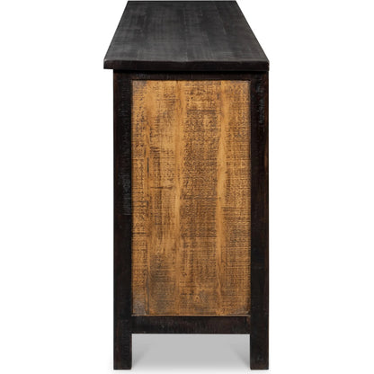 Centrum Four Door Sideboard by Sarreid Ltd. in brown. Made from mango wood in a traditional style.