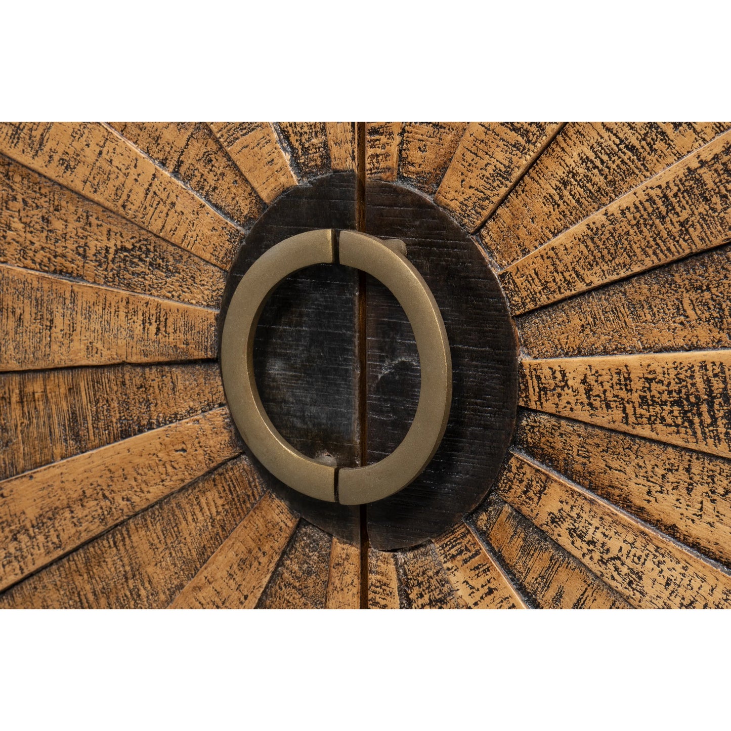 013 SI-2372474 | Closeup | Centrum Four Door Sideboard by Sarreid Ltd. in brown. Made from mango wood in a traditional style.