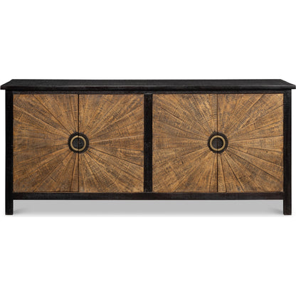 Centrum Four Door Sideboard by Sarreid Ltd. in brown. Made from mango wood in a traditional style.