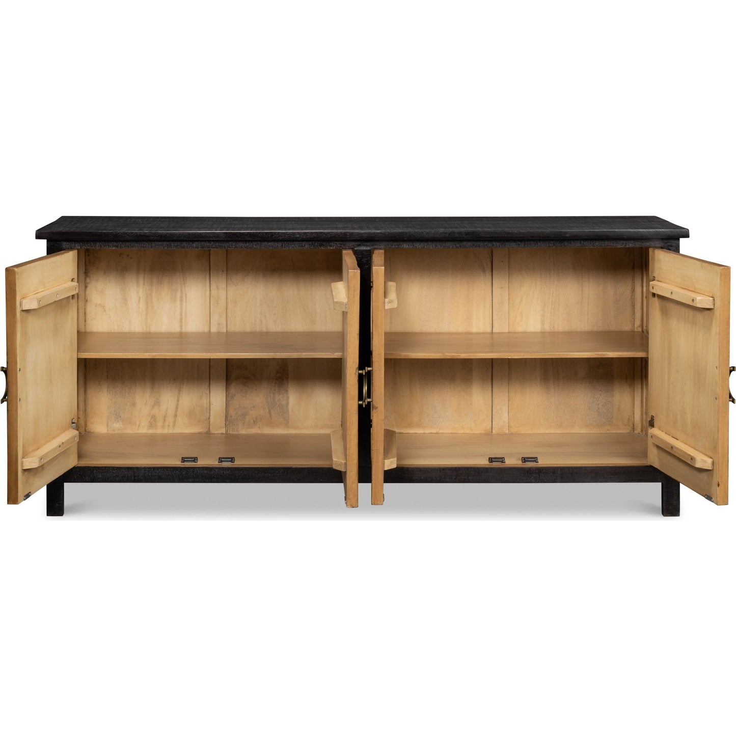 004 SI-2372474 | Additional Silo | Centrum Four Door Sideboard by Sarreid Ltd. in brown. Made from mango wood in a traditional style.