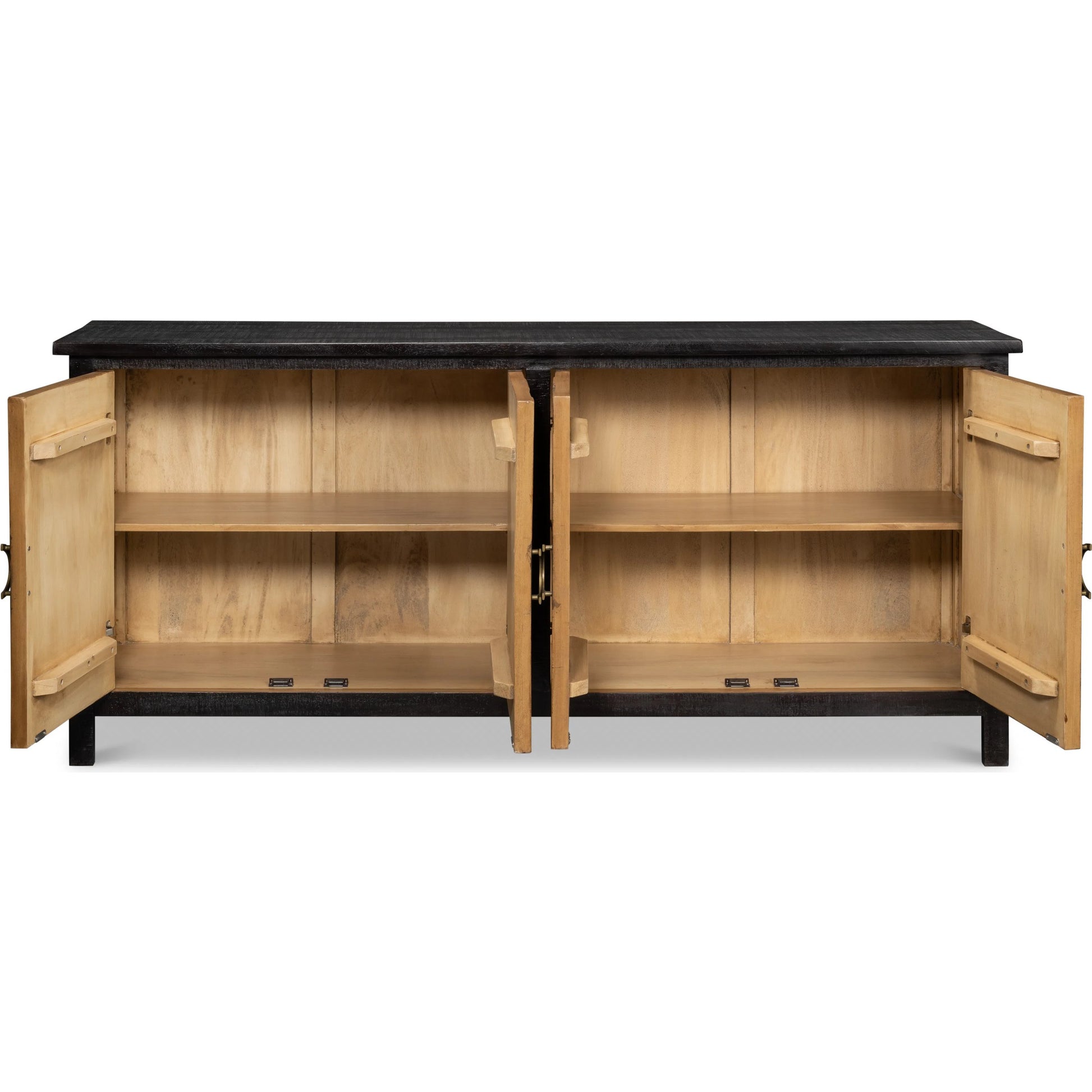 Centrum Four Door Sideboard by Sarreid Ltd. in brown. Made from mango wood in a traditional style.