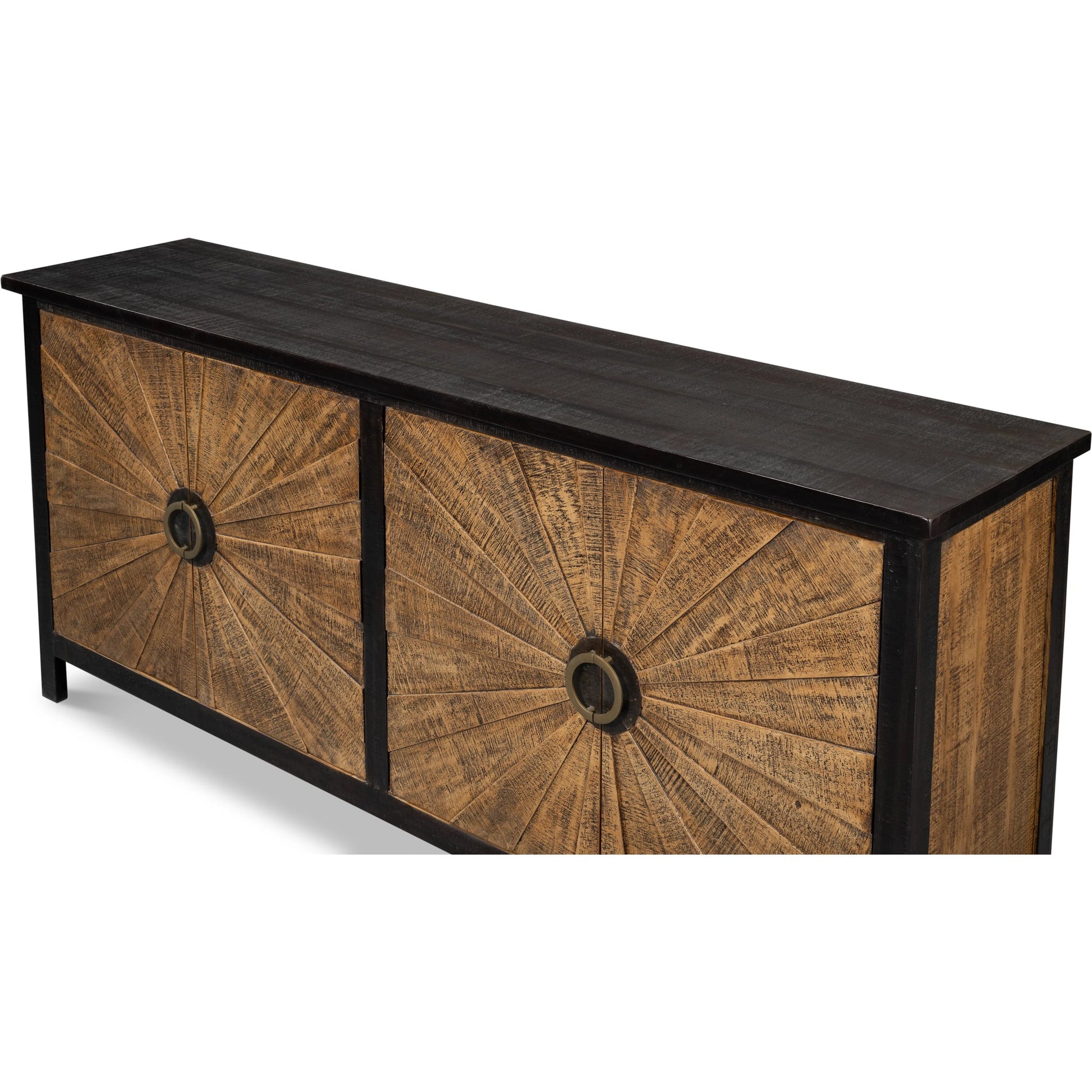 Centrum Four Door Sideboard by Sarreid Ltd. in brown. Made from mango wood in a traditional style.