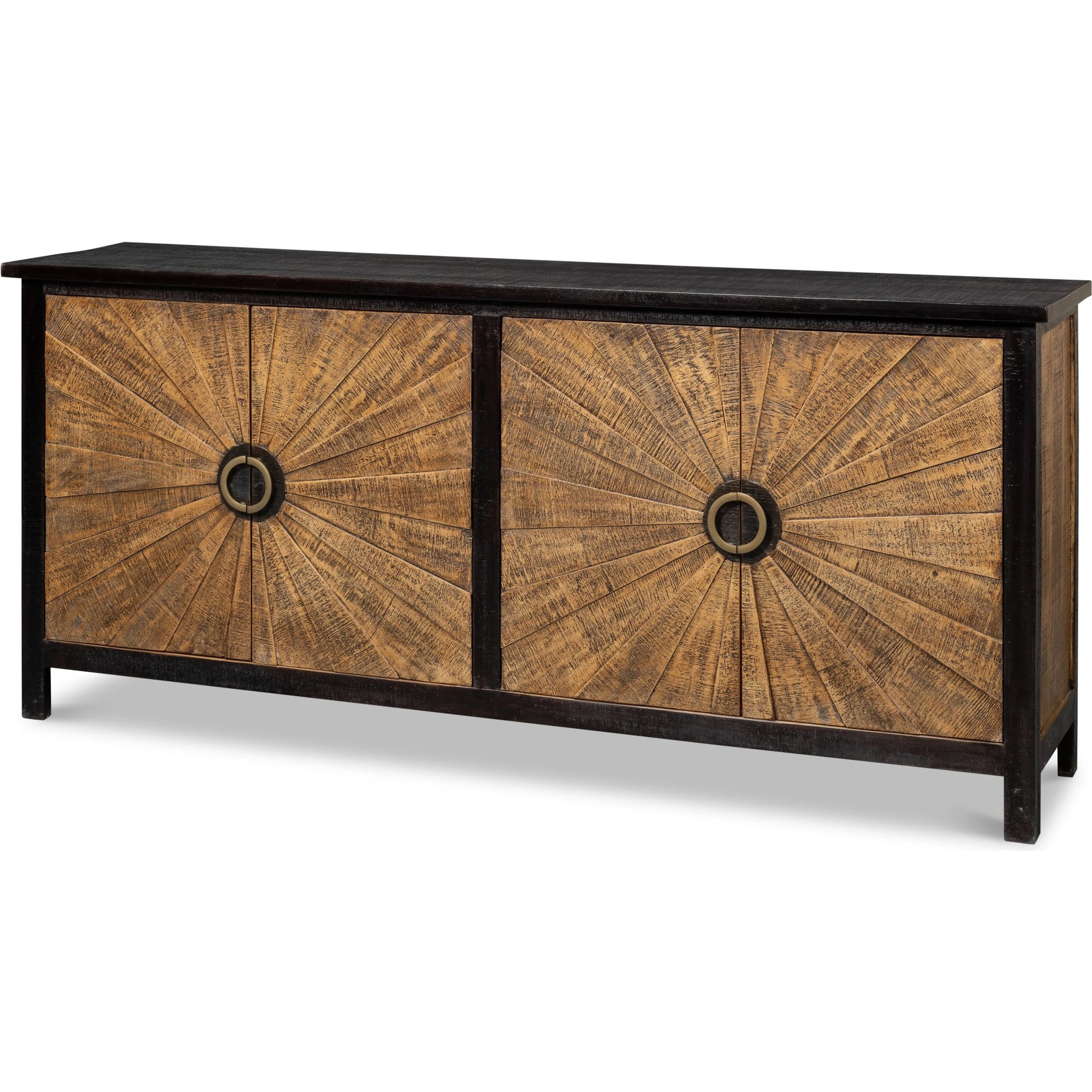 Centrum Four Door Sideboard by Sarreid Ltd. in brown. Made from mango wood in a traditional style.