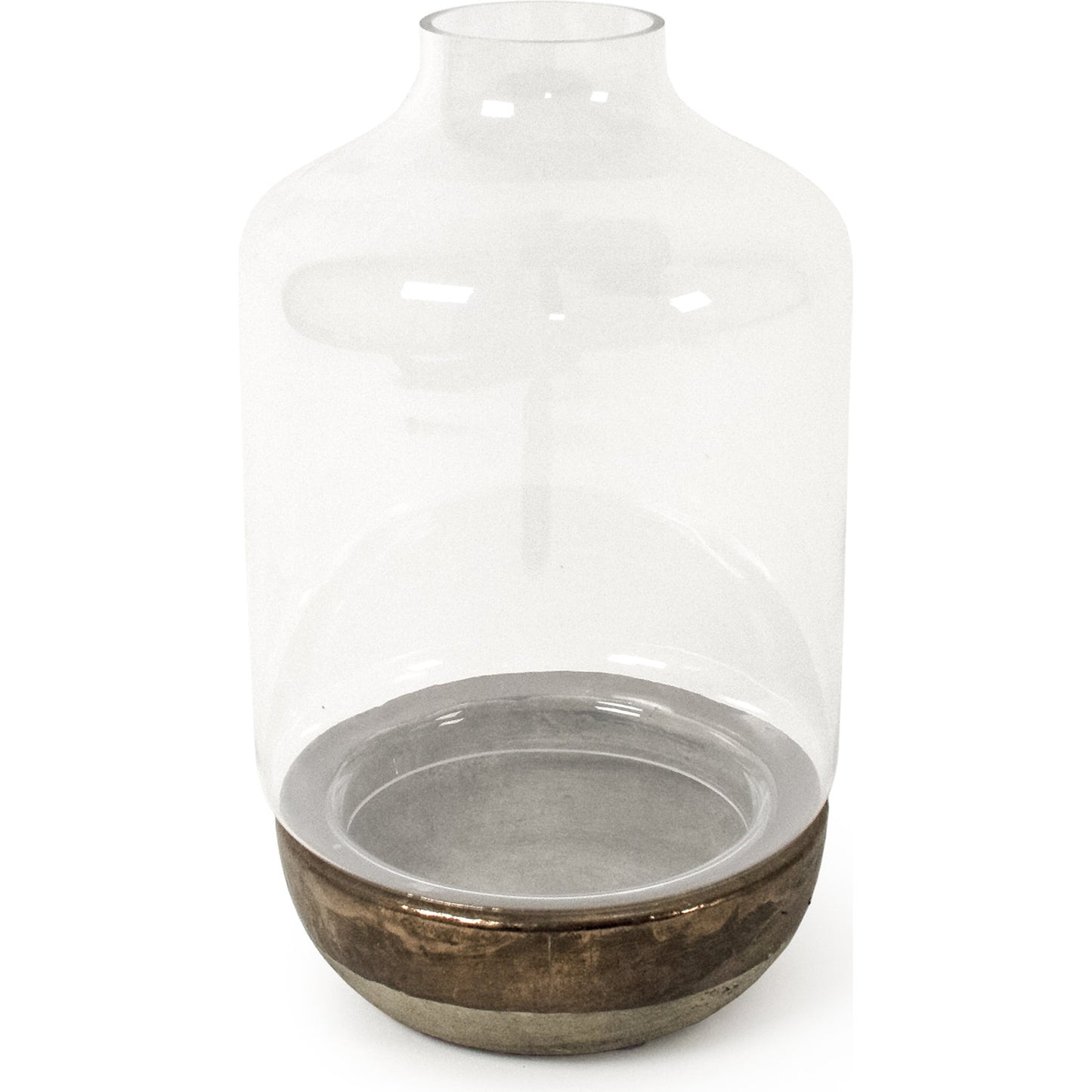 002 SR-900376 | Additional Silo | Gilded Bottom Glass Pottery by Zentique in gilded base and ceramic. Made from ceramic in a eclectic & global style.