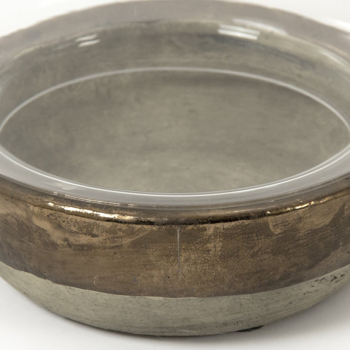 003 SR-900376 | Closeup | Gilded Bottom Glass Pottery by Zentique in gilded base and ceramic. Made from ceramic in a eclectic & global style.