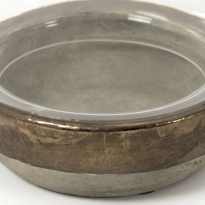 Gilded Bottom Glass Pottery by Zentique in gilded base and ceramic. Made from ceramic in a eclectic & global style.
