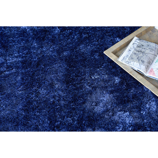 Sumo Shag 5381 Rug by Exquisite Rugs in navy. Made from polyester, microfiber in a unique style.