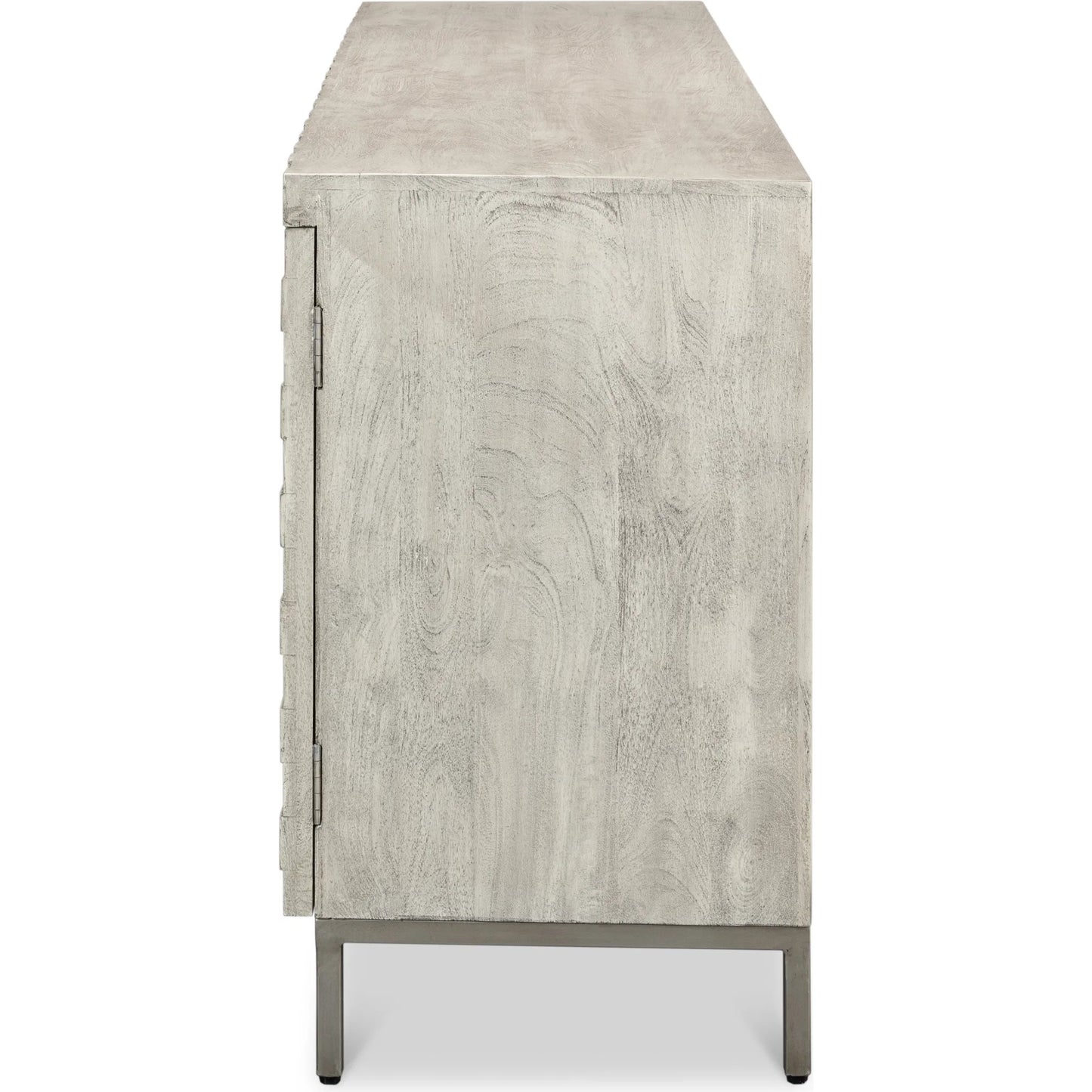 004 SI-2372480 | Additional Silo | Cubist Four Door Sideboard by Sarreid Ltd. in grey. Made from mango wood in a modern style.
