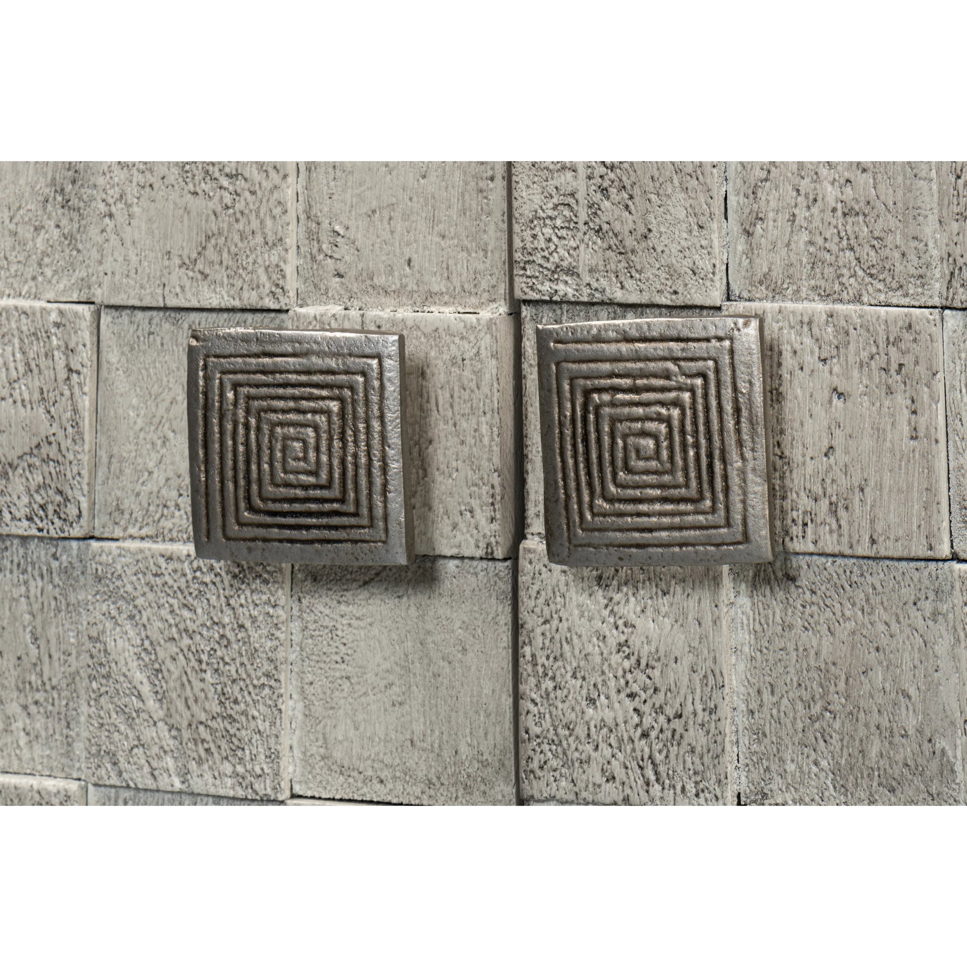 Cubist Four Door Sideboard by Sarreid Ltd. in grey. Made from mango wood in a modern style.