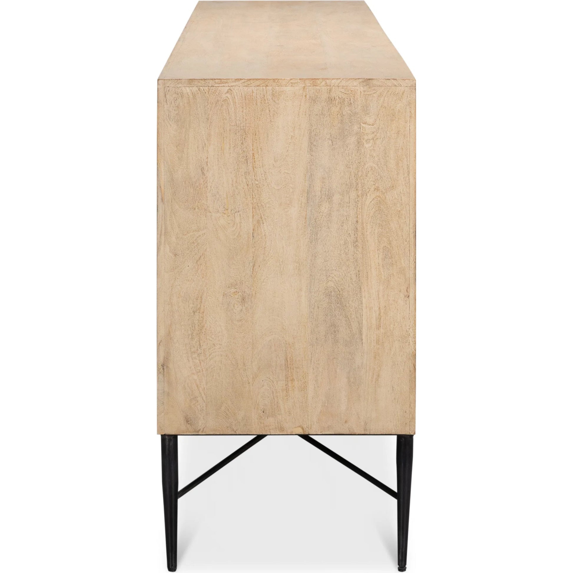 Archie Four Door Sideboard by Sarreid Ltd. in tan. Made from mango wood in a transitional style.