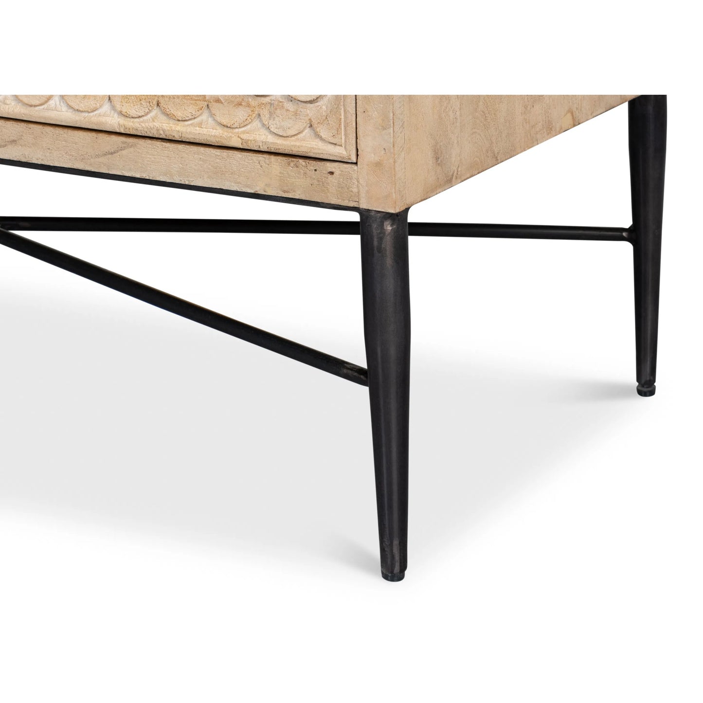 011 SI-2372448 | Closeup | Archie Four Door Sideboard by Sarreid Ltd. in tan. Made from mango wood in a transitional style.