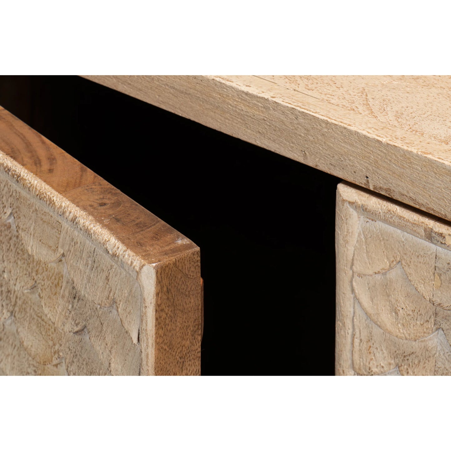 008 SI-2372448 | Closeup | Archie Four Door Sideboard by Sarreid Ltd. in tan. Made from mango wood in a transitional style.