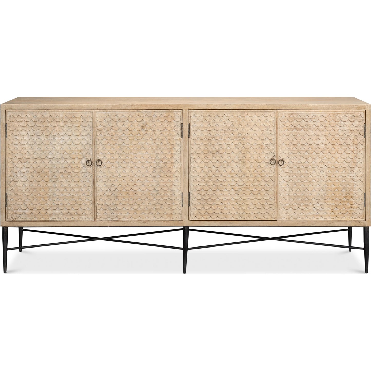 004 SI-2372448 | Additional Silo | Archie Four Door Sideboard by Sarreid Ltd. in tan. Made from mango wood in a transitional style.