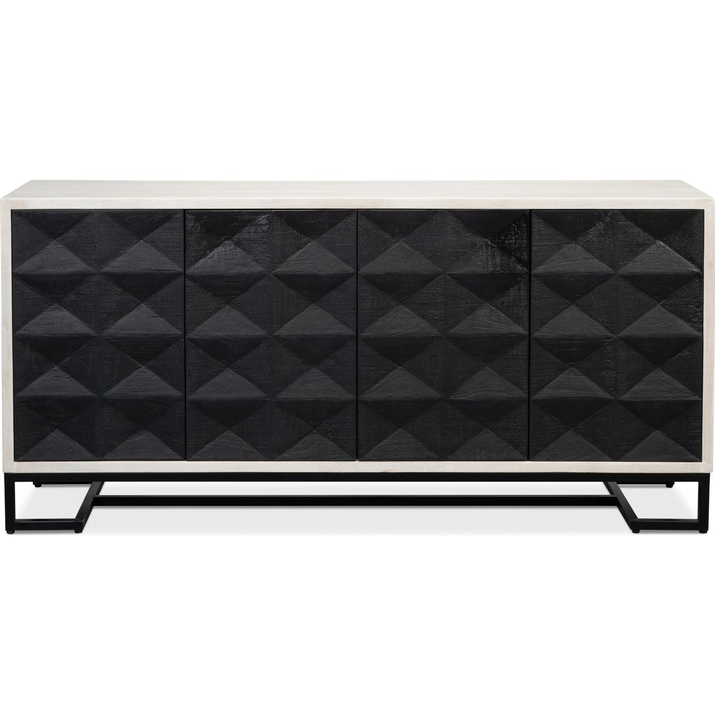 004 SI-2372449 | Additional Silo | Asiger Four Door Sideboard by Sarreid Ltd. in black. Made from mango wood in a modern style.