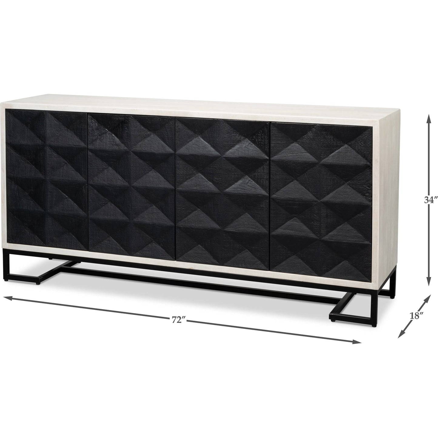 007 SI-2372449 | Additional Silo | Asiger Four Door Sideboard by Sarreid Ltd. in black. Made from mango wood in a modern style.