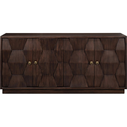 Preston Four Door Sideboard by Sarreid Ltd. in brown. Made from mango wood in a traditional style.