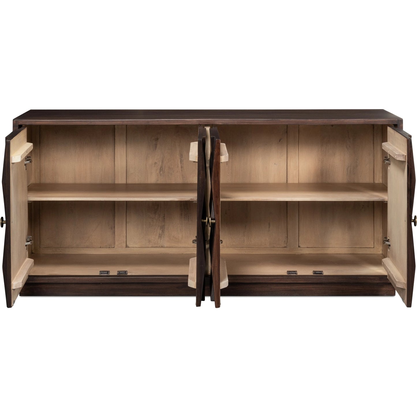 005 SI-2372563 | Additional Silo | Preston Four Door Sideboard by Sarreid Ltd. in brown. Made from mango wood in a traditional style.