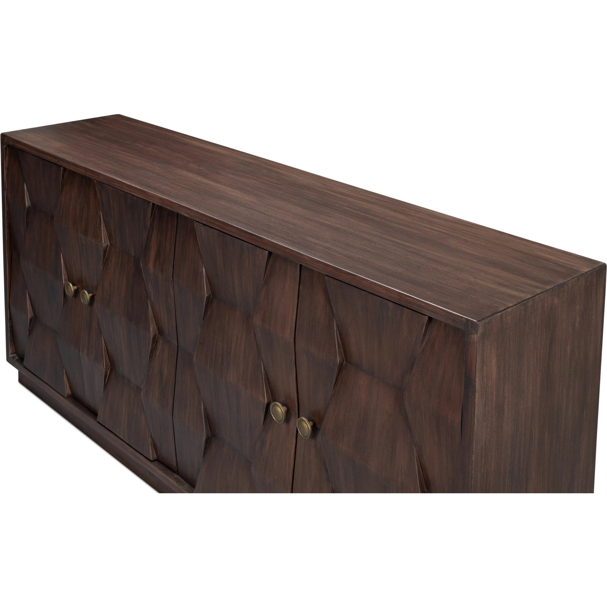 Preston Four Door Sideboard by Sarreid Ltd. in brown. Made from mango wood in a traditional style.