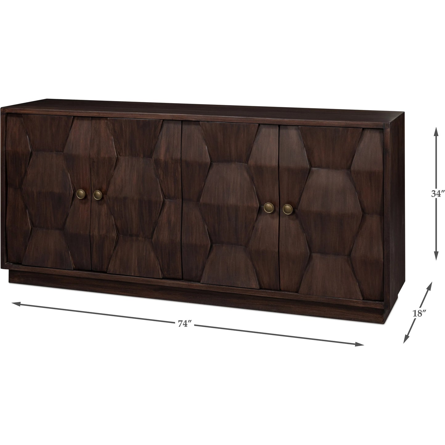 006 SI-2372563 | Additional Silo | Preston Four Door Sideboard by Sarreid Ltd. in brown. Made from mango wood in a traditional style.