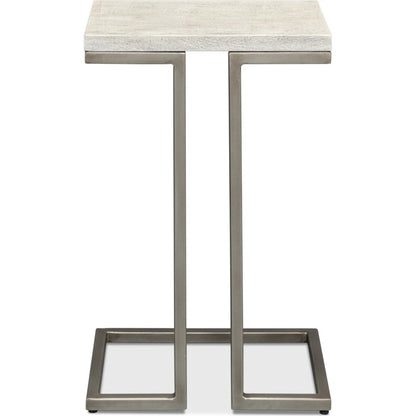 Ponie End Table by Sarreid Ltd. in grey. Made from iron, mango wood in a modern style.