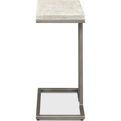 Ponie End Table by Sarreid Ltd. in grey. Made from iron, mango wood in a modern style.