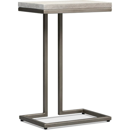 Ponie End Table by Sarreid Ltd. in grey. Made from iron, mango wood in a modern style.