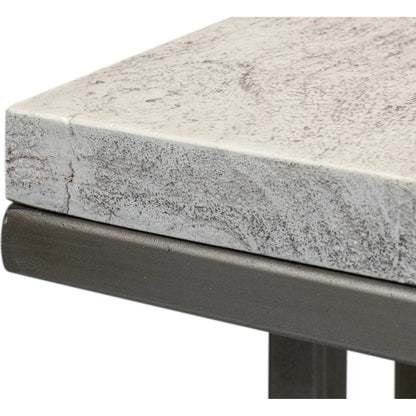 Ponie End Table by Sarreid Ltd. in grey. Made from iron, mango wood in a modern style.