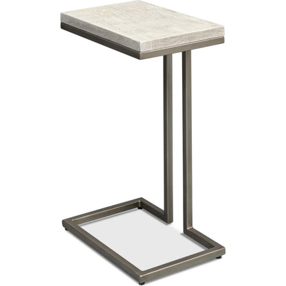 Ponie End Table by Sarreid Ltd. in grey. Made from iron, mango wood in a modern style.