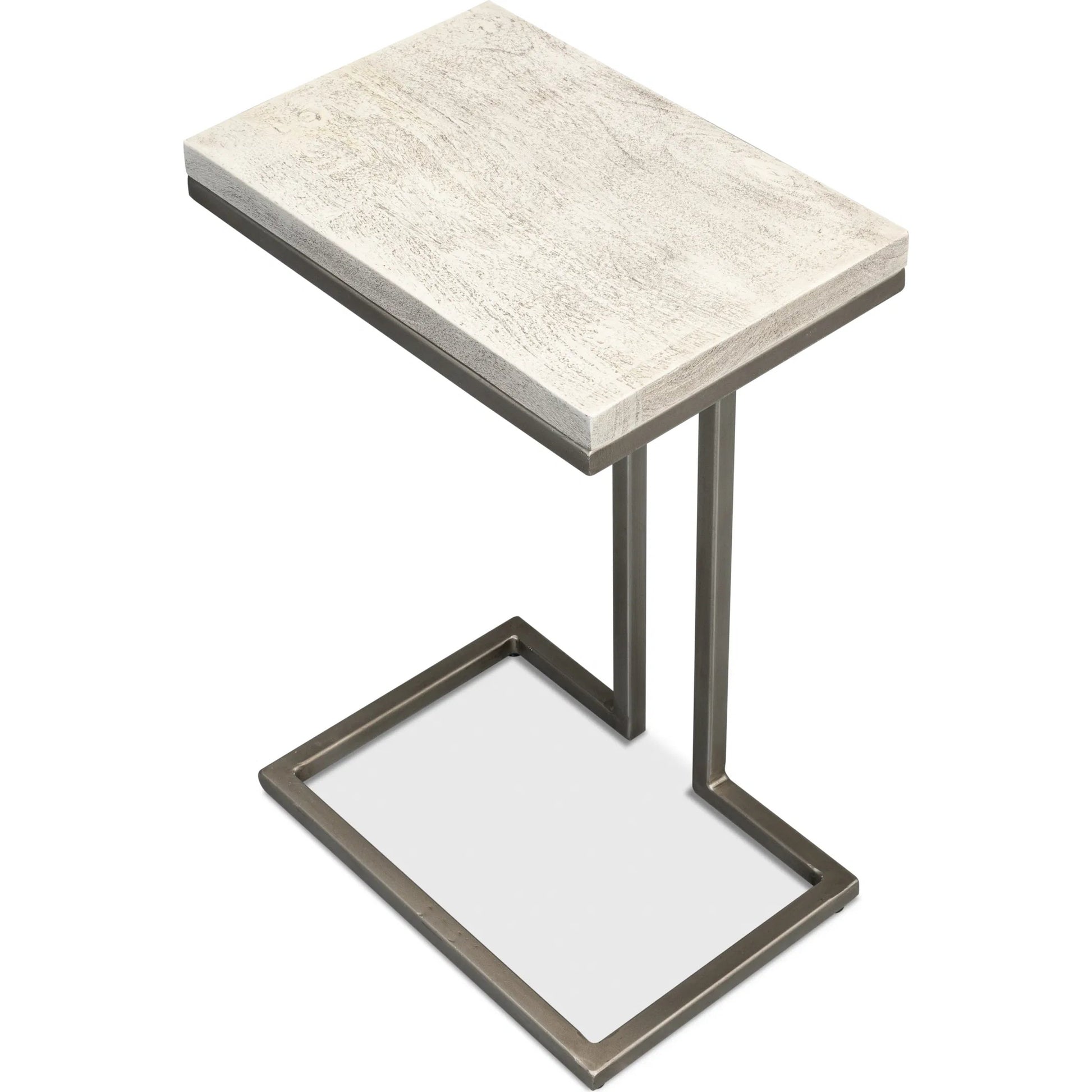 Ponie End Table by Sarreid Ltd. in grey. Made from iron, mango wood in a modern style.