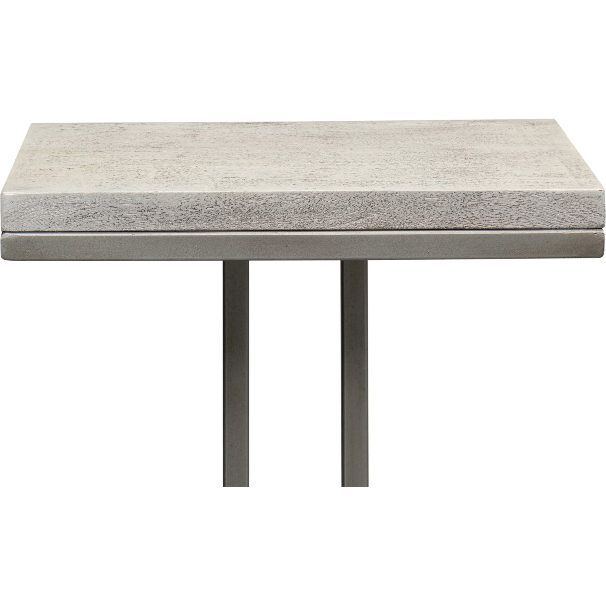 Ponie End Table by Sarreid Ltd. in grey. Made from iron, mango wood in a modern style.