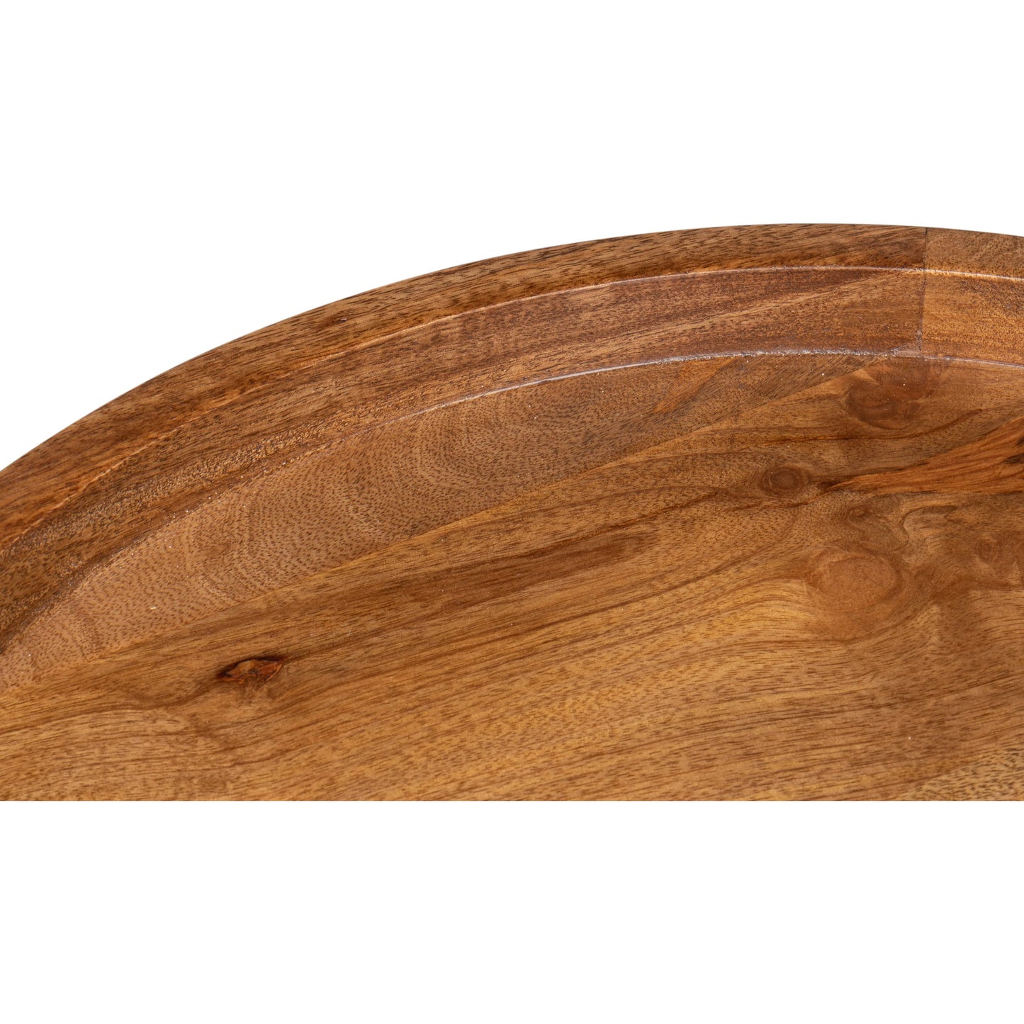 013 SI-2372564 | Closeup | Profile Round End Table by Sarreid Ltd. in brown. Made from iron, mango wood in a transitional style.