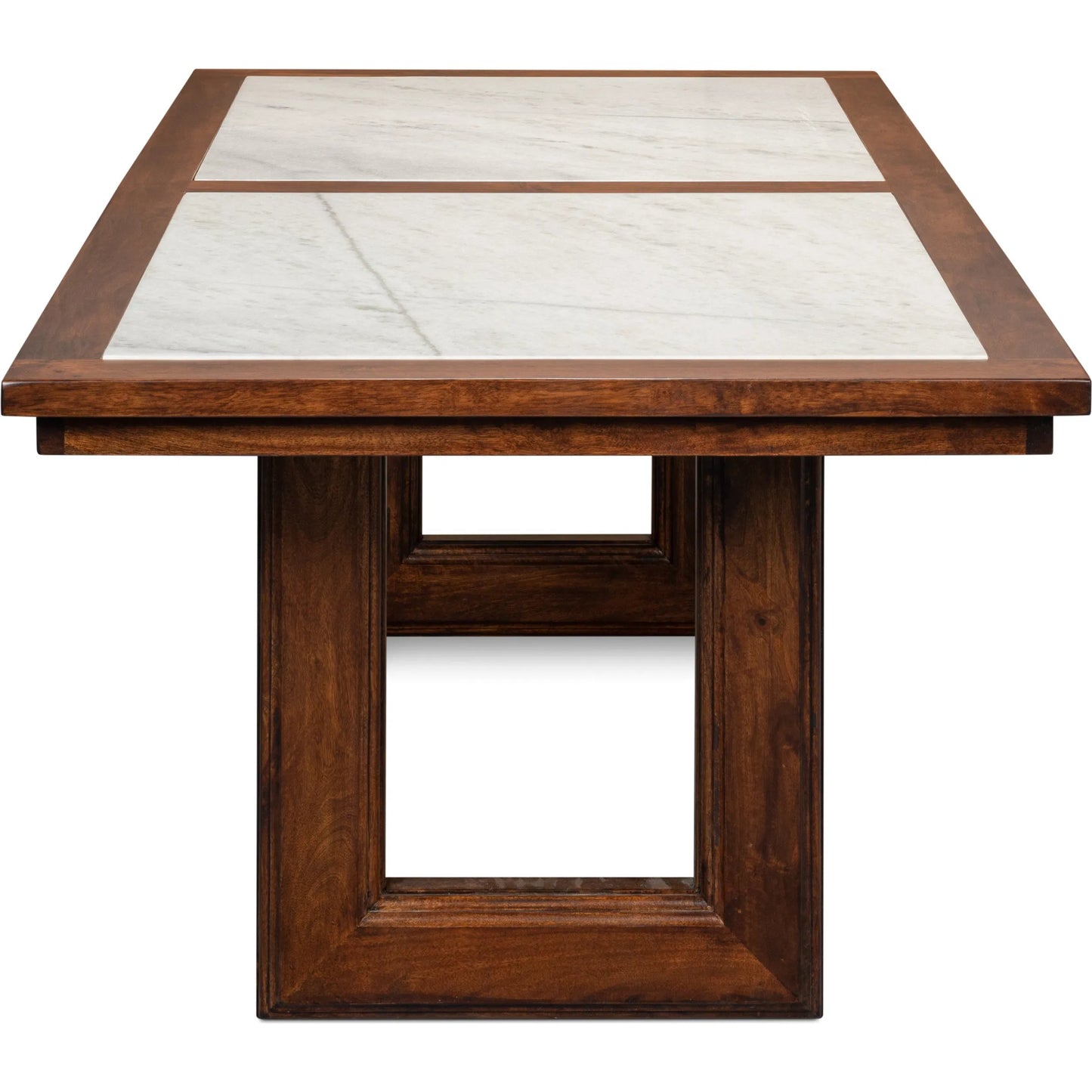 002 SI-2372592 | Additional Silo | Versatilis Dining Table by Sarreid Ltd. in brown. Made from mango base with marble top in a modern style.