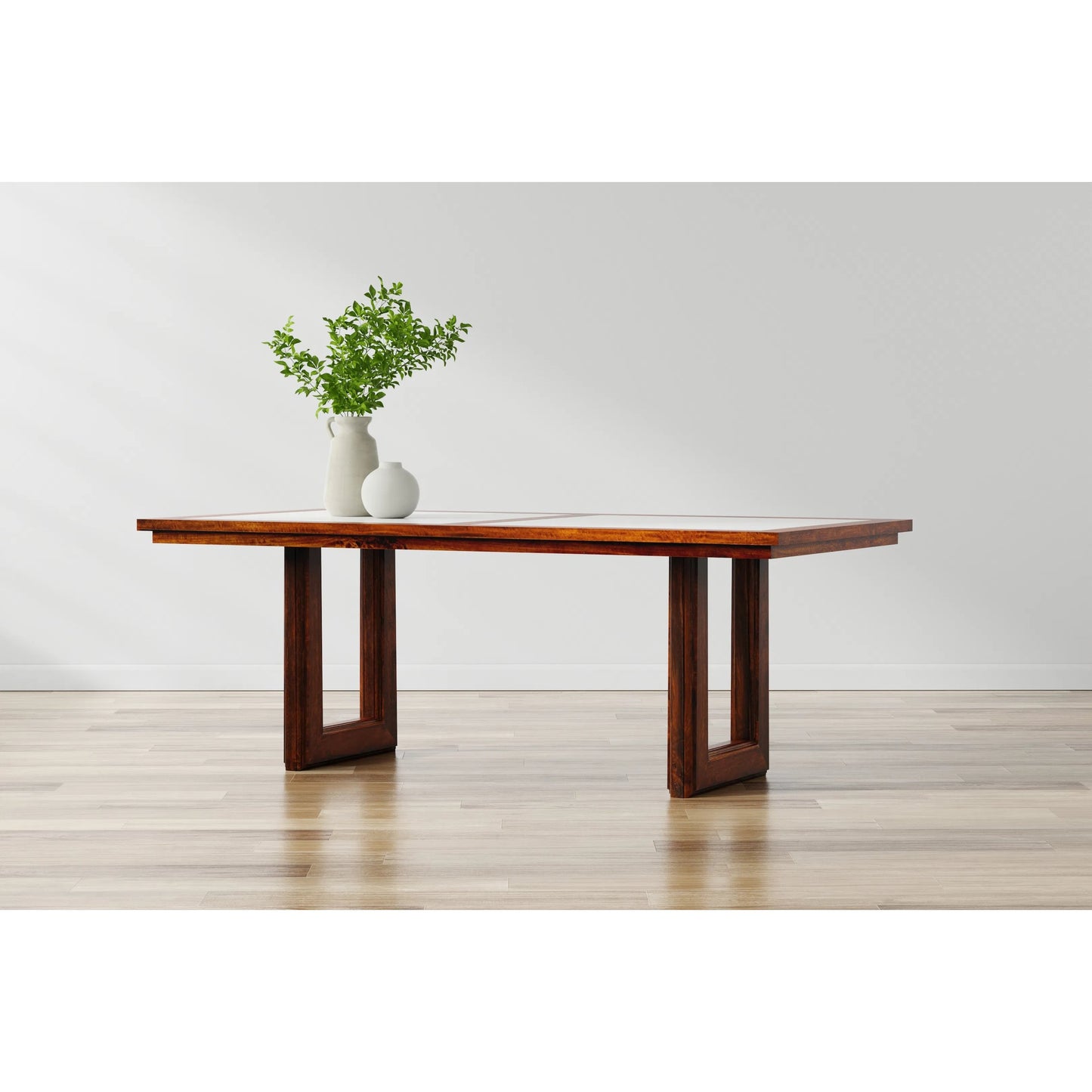 014 SI-2372592 | Lifestyle | Versatilis Dining Table by Sarreid Ltd. in brown. Made from mango base with marble top in a modern style.