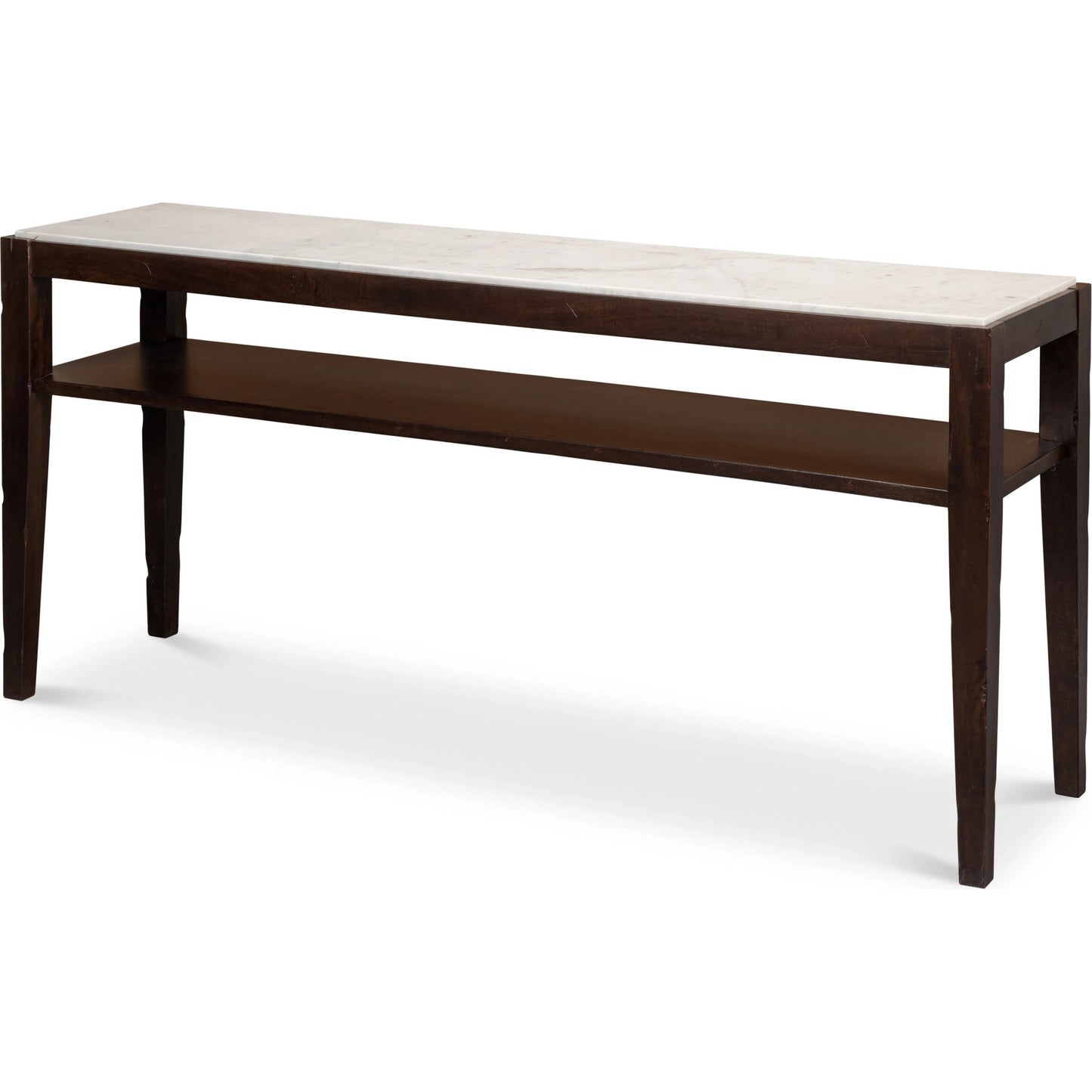001 SI-2372591 | Primary Silo | Versatilis Console Table by Sarreid Ltd. in brown. Made from mango base with marble top in a modern style.