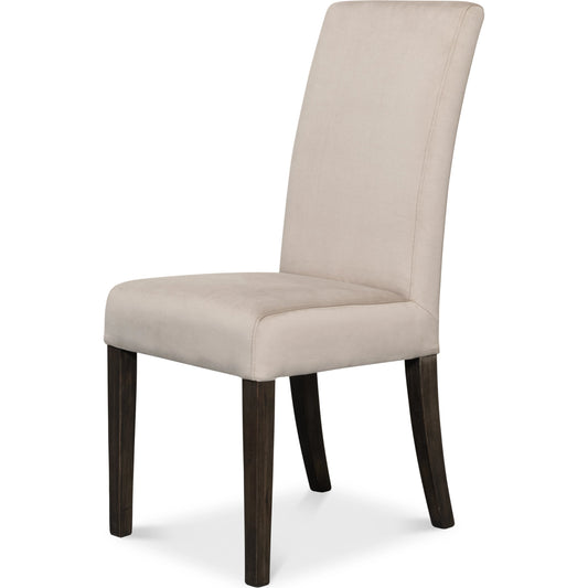 Sawyer Side Chair by Sarreid Ltd. in beige. Made from maple, velvet, 100% polyester in a modern style.